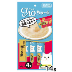 CIAO chura Tuna and Dry Tuna (14 g x 4 pieces)吞拿魚+吞拿魚乾醬 (14gX 4塊) 